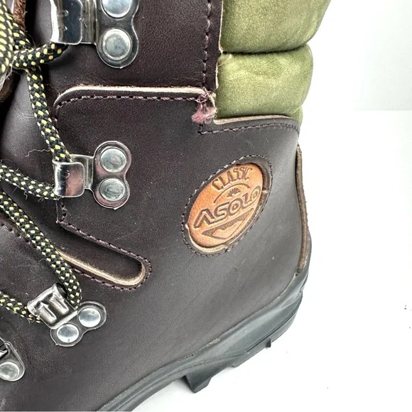 Asolo Vintage Hiking Boots Mens 7 Womens 8.5 Brown Leather Lace Up Heavy Duty - Picture 2 of 11